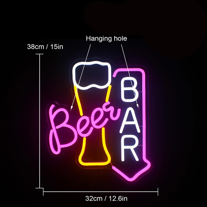 Beer Bar Neon Sign Personalized LED Neon Sign for Beer Bar NightClub