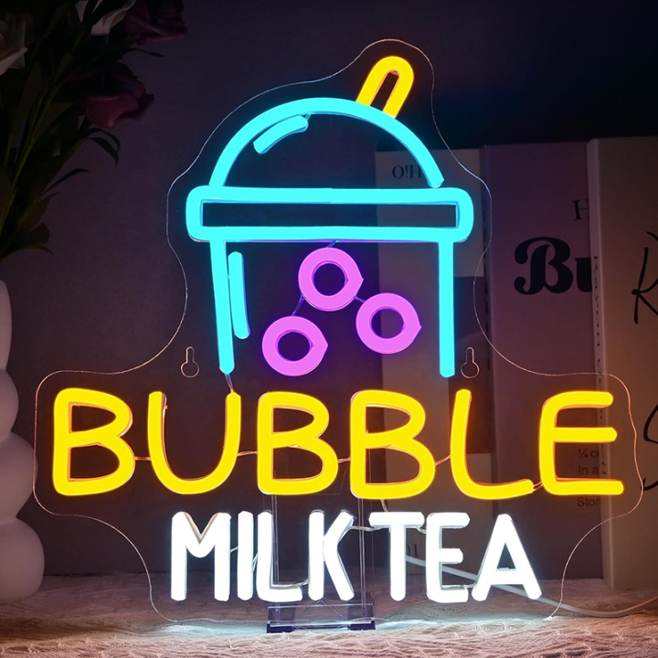 Milk Tea Neon Sign Personalized LED Neon Sign for Coffee Bar & Tea Shop
