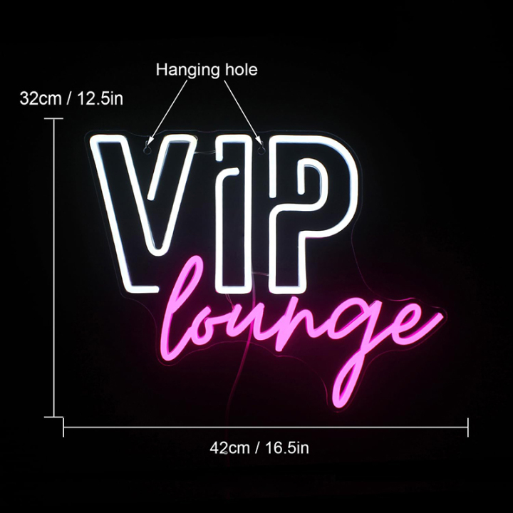 VIP休息室霓虹灯牌个性化LED霓虹灯牌适用于办公室酒店酒吧